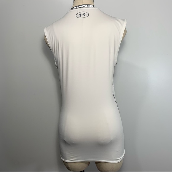 Under Armour White Sleeveless Compression Top. - Picture 5 of 6